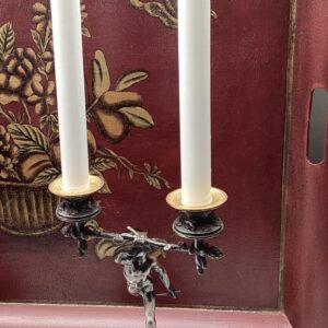 2 kandelaren brons/verzilverd