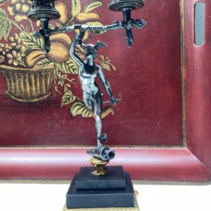 2 kandelaren brons/verzilverd