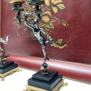 2 kandelaren brons/verzilverd