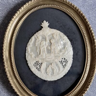 parelmoer religieus snijstuk parelmoer religieus snijstuk