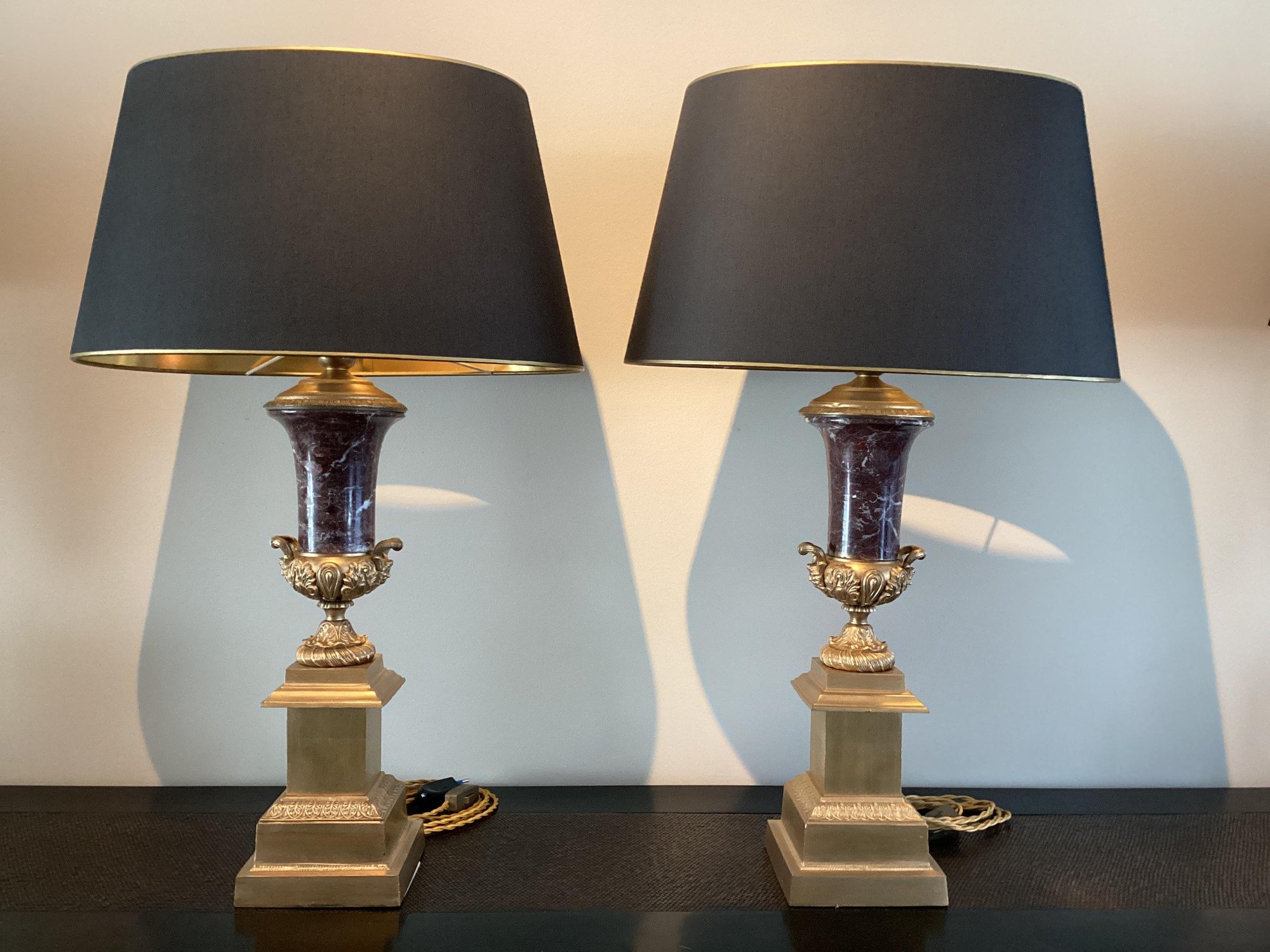 Stel luxe Hotel /Tafel lampen – Empire stijl – 20e eeuw