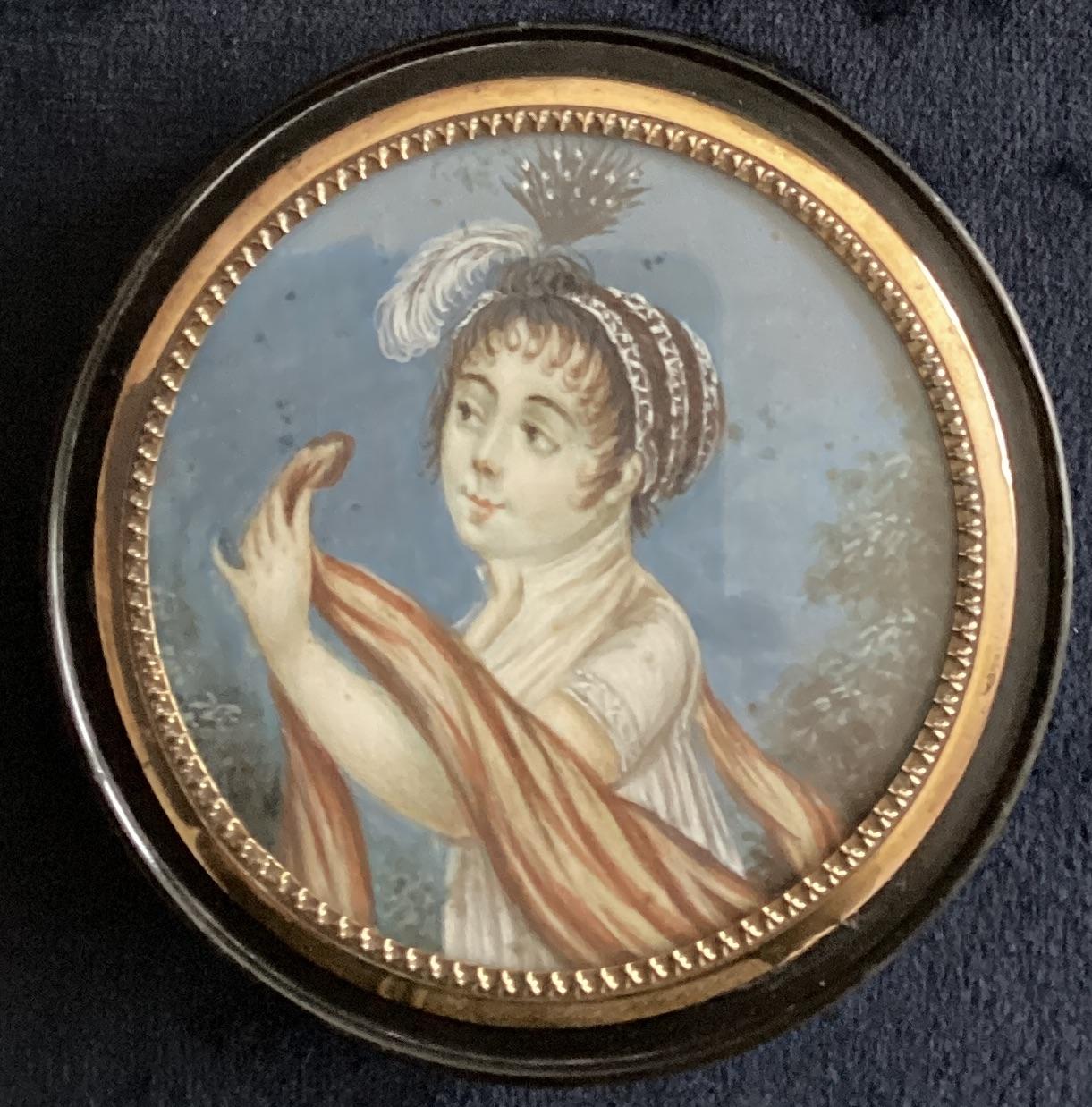 Snuifdoos met portret van een jonge vrouw ca. 1810